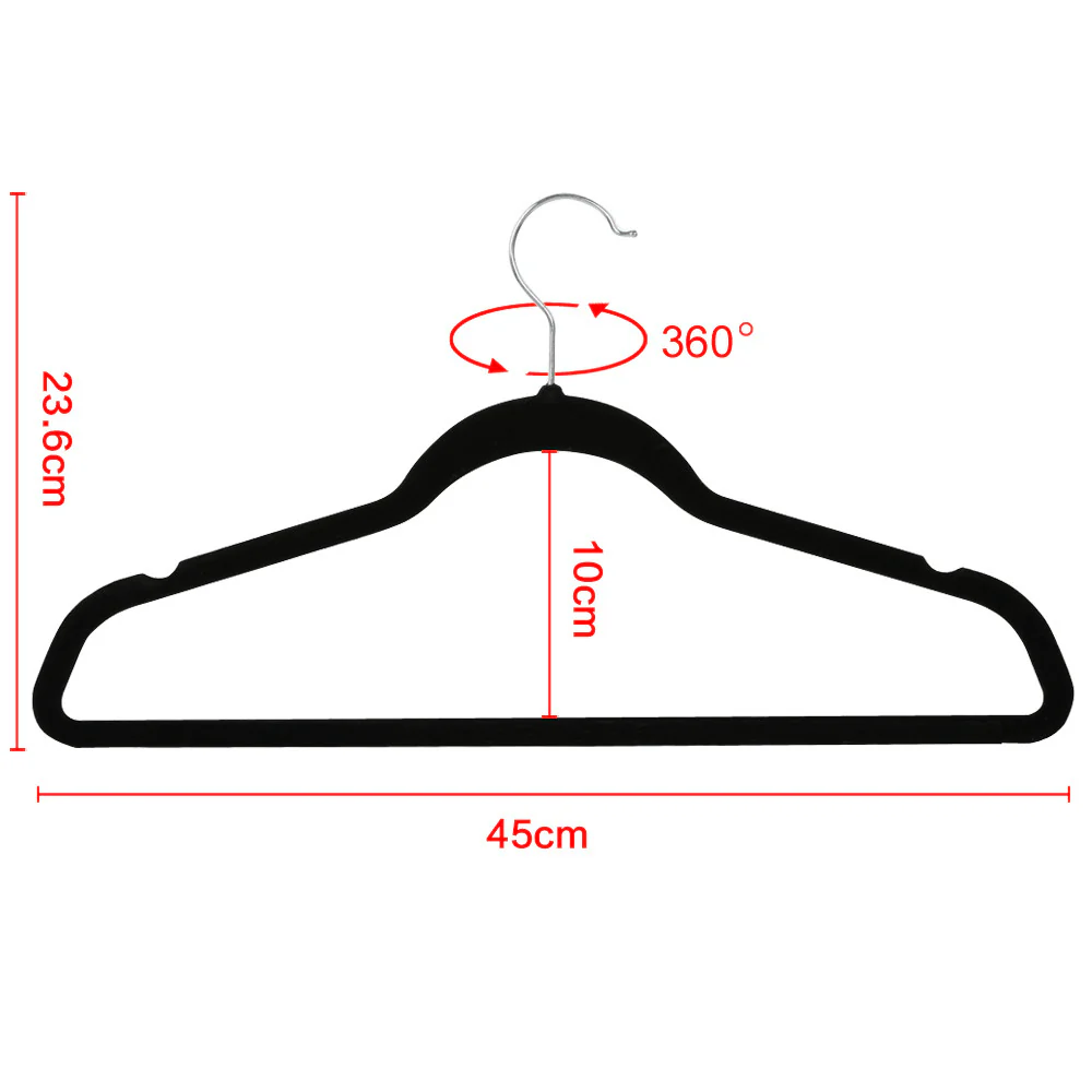 Yaheetech Velvet Hangers Black - Image 3