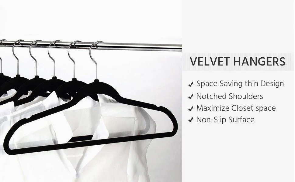 Yaheetech Velvet Hangers Black - Image 6