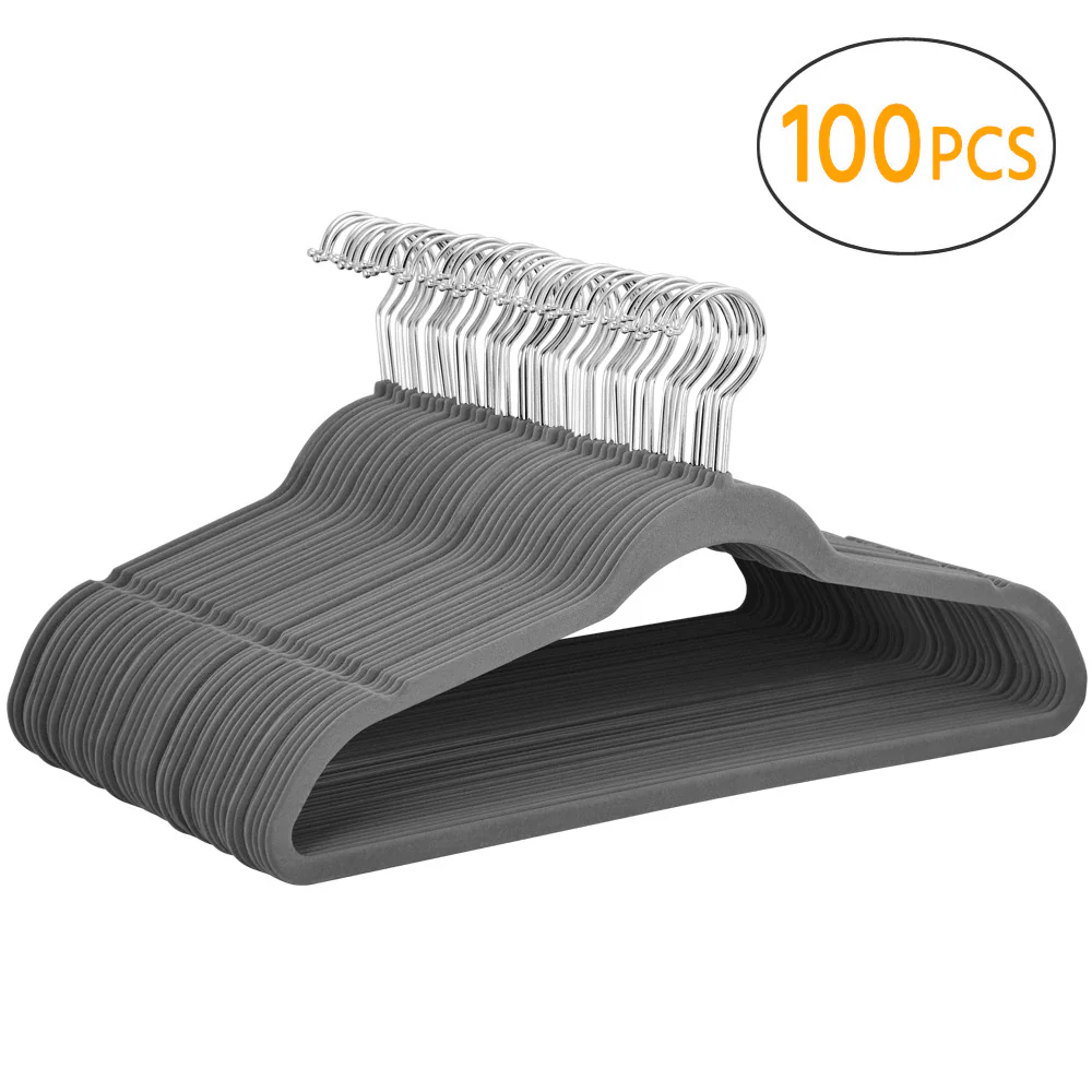 Yaheetech Velvet Hangers Gray - Image 4