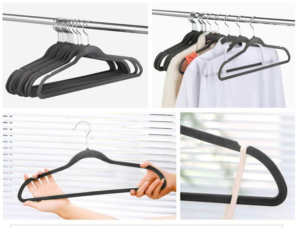 Yaheetech Velvet Hangers Gray - Image 8