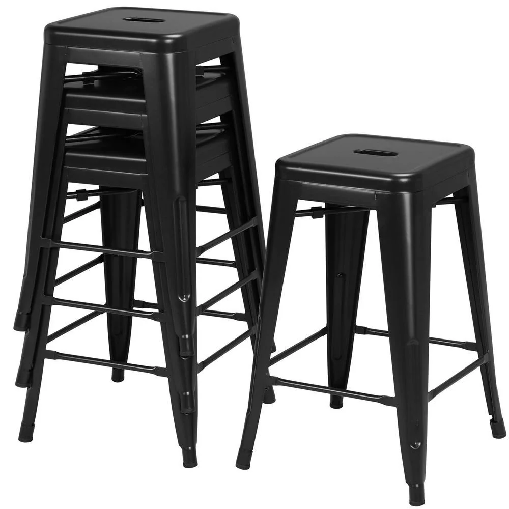 Yaheetech 24 inch Set of 4 Counter Height Metal Bar Stools - Image 3