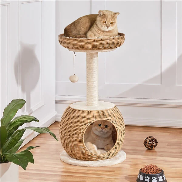 29.5″ Tall Rattan Cat House - Image 2