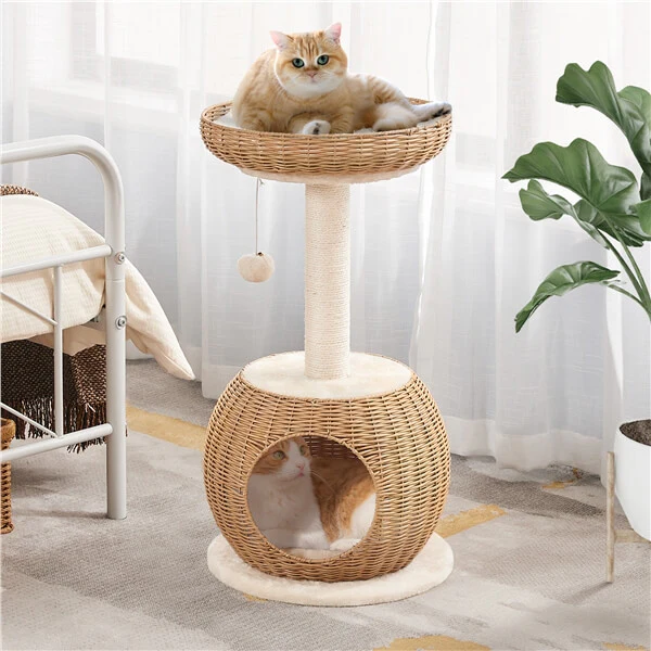 29.5″ Tall Rattan Cat House - Image 3