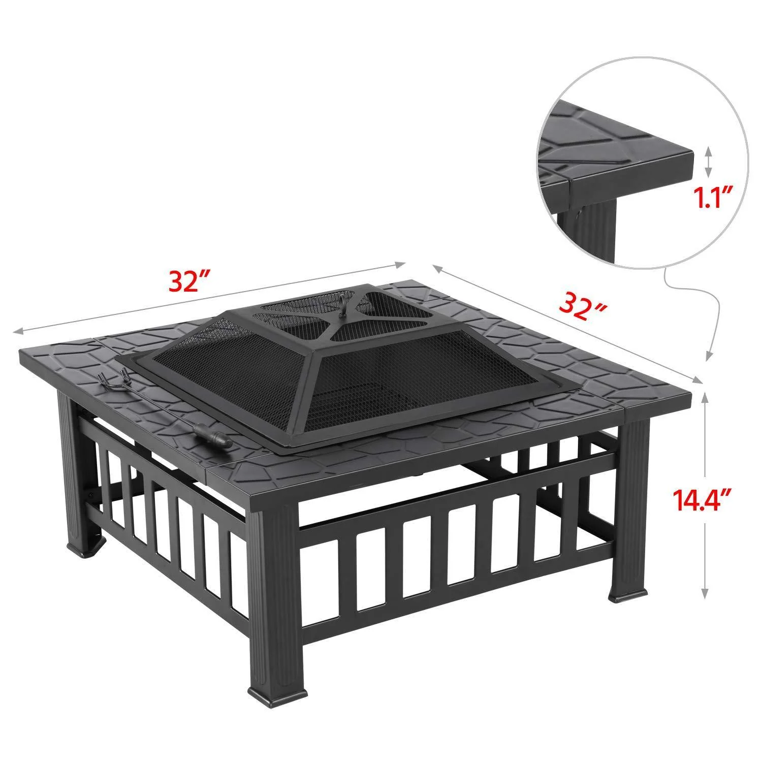 Yaheetech Metal Fire Pit 32 Inch - Image 3