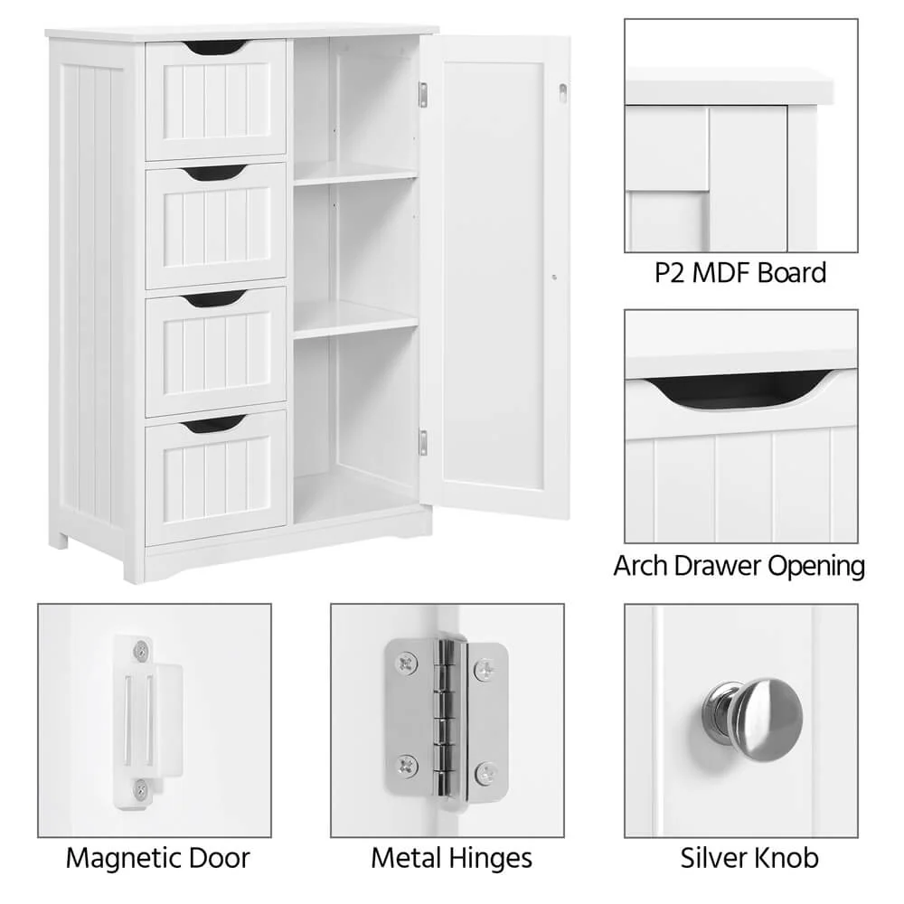 Yaheetech Bathroom Cabinet 4 Drawers - Image 11