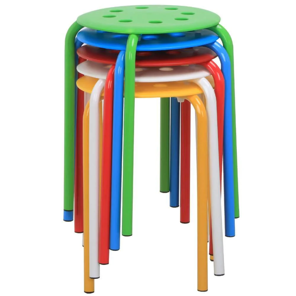 Yaheetech 17.3 Inch Stackable Stools 5pcs - Image 2
