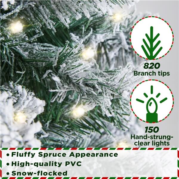 Yaheetech Pre-lit Spruce Artificial Christmas Tree - Image 10