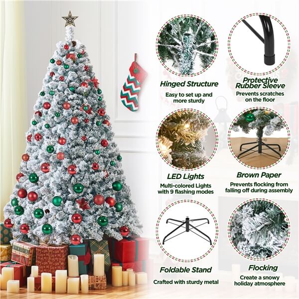 Yaheetech Pre-lit Spruce Artificial Christmas Tree - Image 14