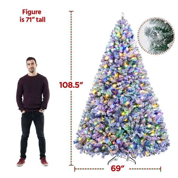 Yaheetech Pre-lit Spruce Artificial Christmas Tree - Image 3