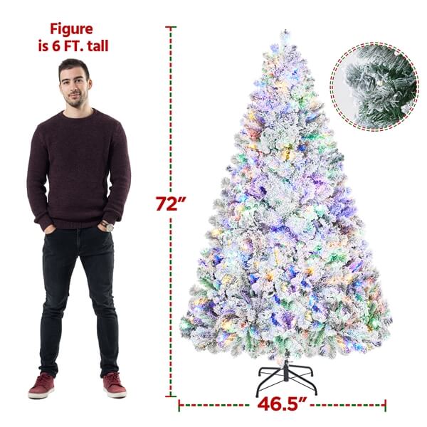 Yaheetech Pre-lit Spruce Artificial Christmas Tree - Image 5