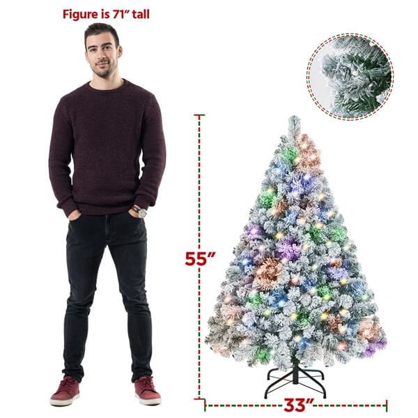 Yaheetech Pre-lit Spruce Artificial Christmas Tree - Image 6