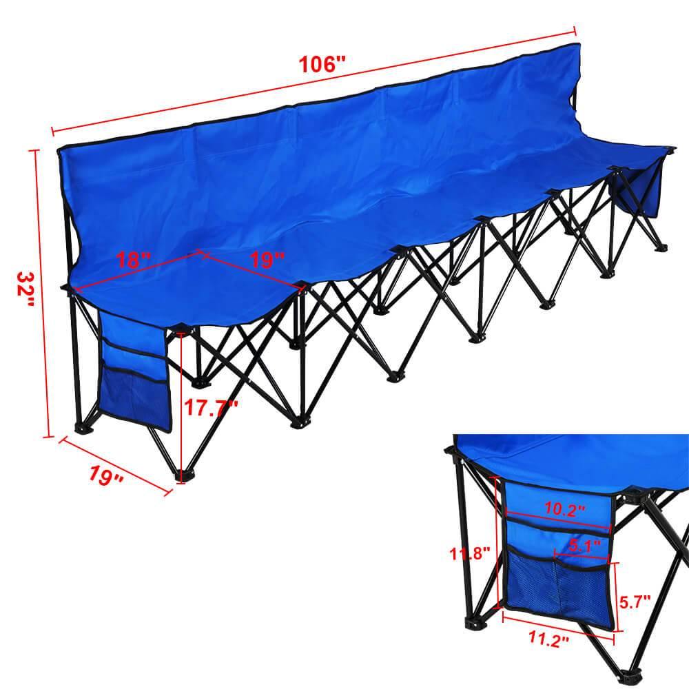 Yaheetech Folding Bench 6 Seats - Image 6