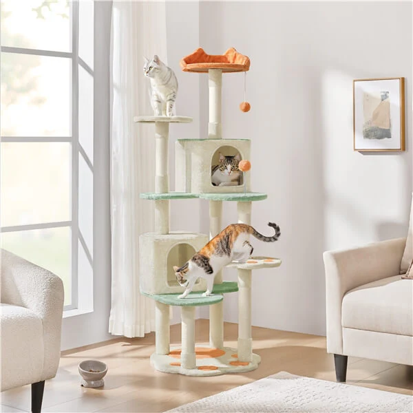 Yaheetech 65″ Tall Cat Paw-Shaped Play Tower - Image 2