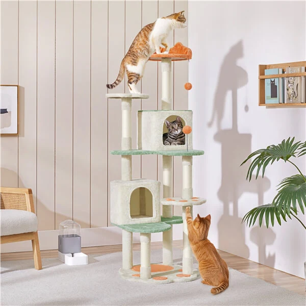 Yaheetech 65″ Tall Cat Paw-Shaped Play Tower - Image 3