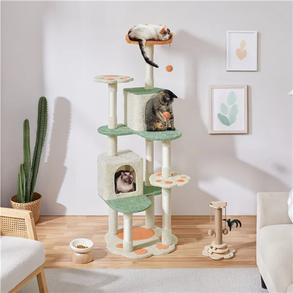 Yaheetech 65″ Tall Cat Paw-Shaped Play Tower - Image 4