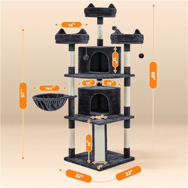 69″ Tall Large Cat Tree - Image 6