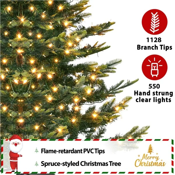 Yaheetech Pre-lit Aspen Fir Artificial Christmas Tree - Image 5