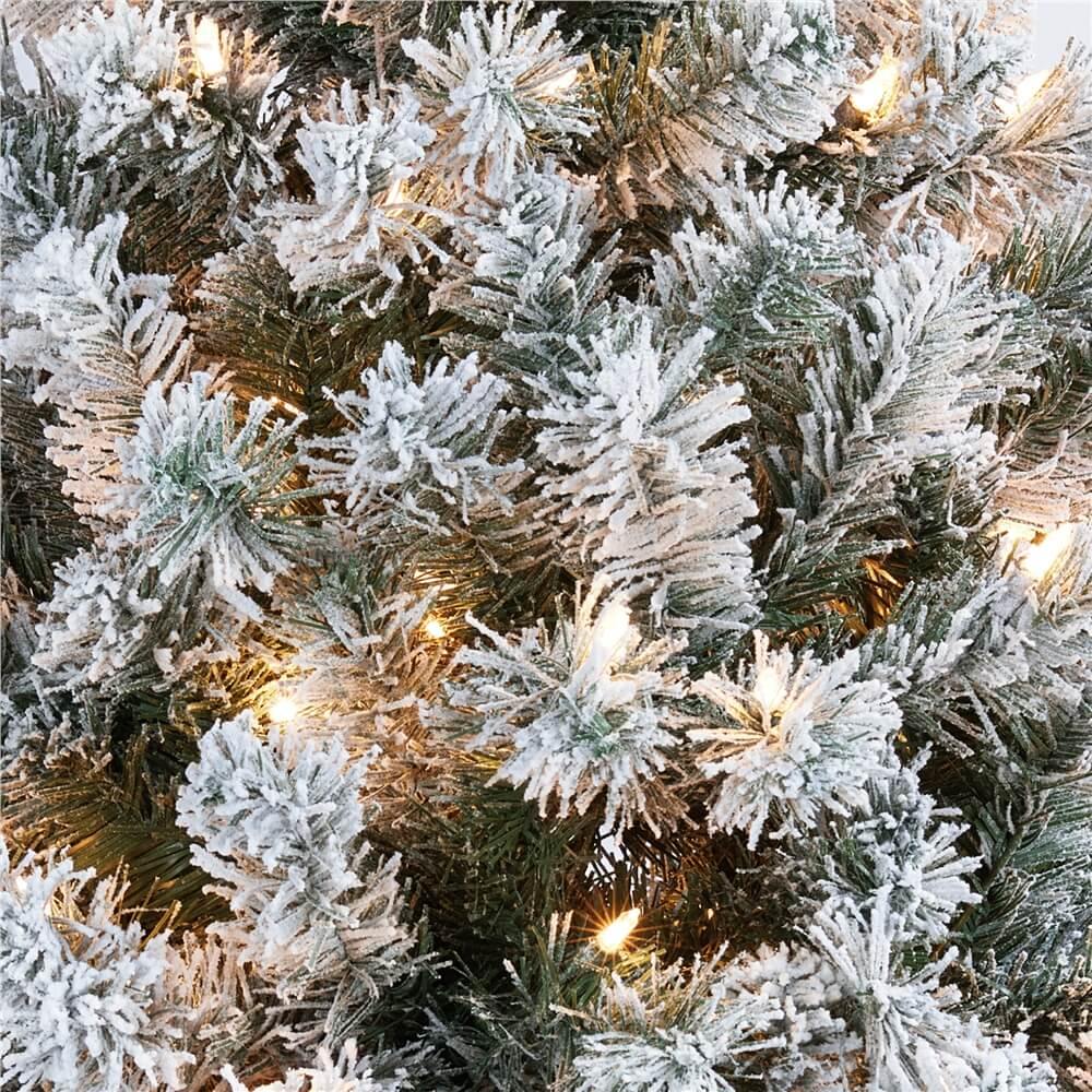 Yaheetech 6Ft Pre-lit Flocked Artificial Christmas Tree - Image 10