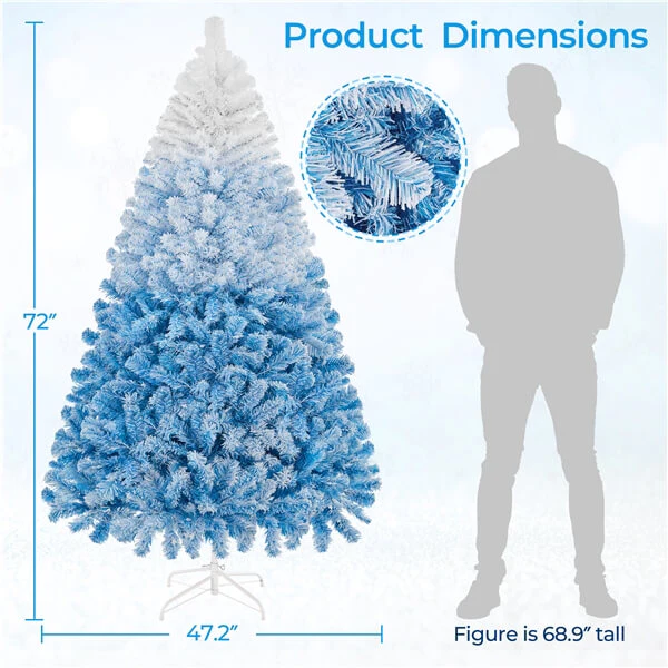 Yaheetech 6Ft Pre-lit Flocked Artificial Christmas Tree - Image 4