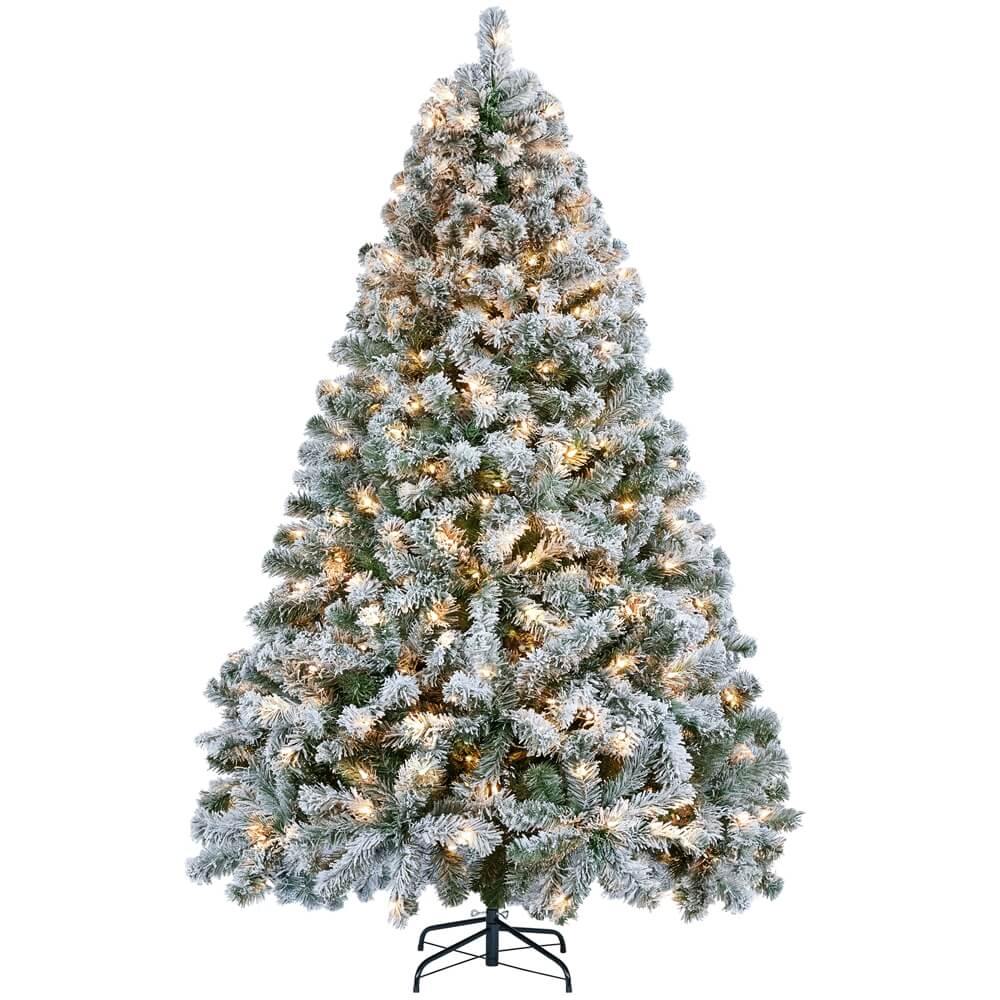 Yaheetech 6Ft Pre-lit Flocked Artificial Christmas Tree - Image 5