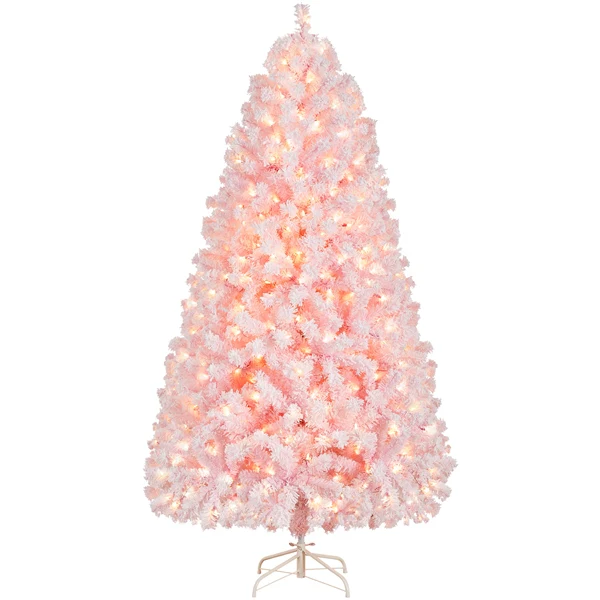 Yaheetech 6Ft Pre-lit Flocked Artificial Christmas Tree - Image 6