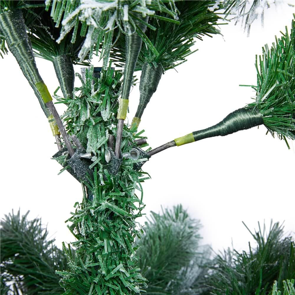 Yaheetech 6Ft Pre-lit Flocked Artificial Christmas Tree - Image 9