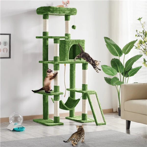 70″ Tall Cat Tree Condo Kitten Tree Tower - Image 2