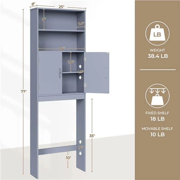 77″ Tall Over The Toilet Storage Cabinet - Image 5