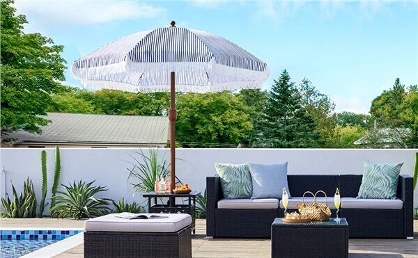 9ft Eight-Rib Holiday Style Patio Umbrella - Image 8