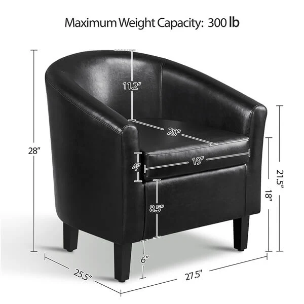 Yaheetech Barrel Chairs Set of 2 - Image 5