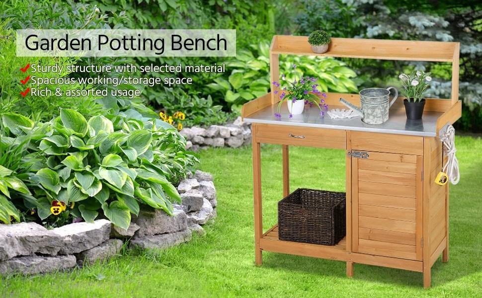 Yaheetech Garden Potting Bench Table - Image 7