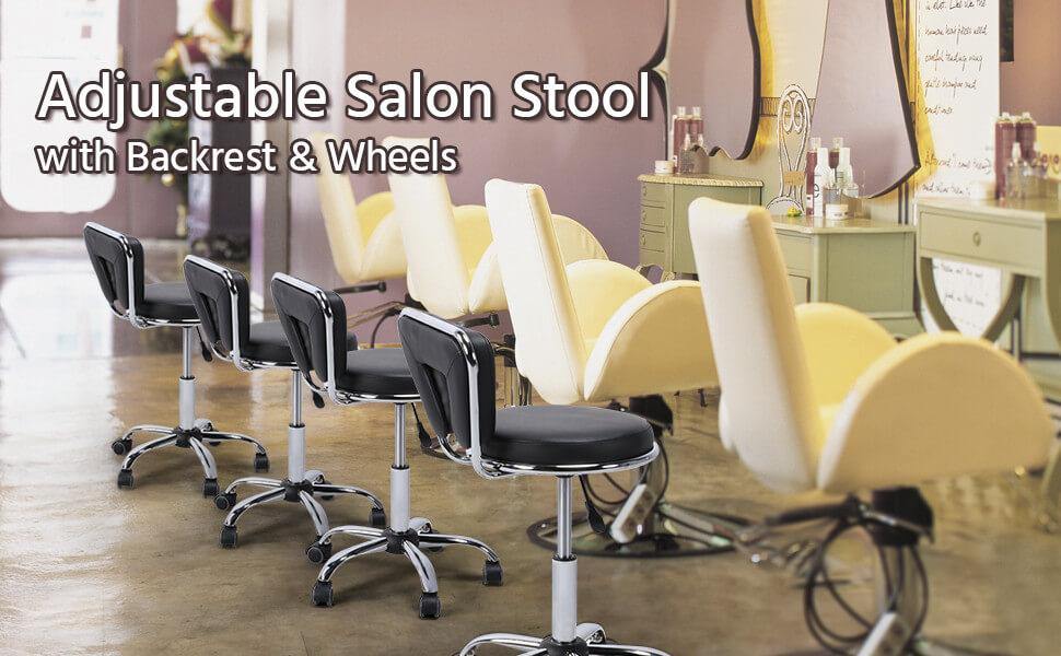 Yaheetech Rolling Swivel Salon Stool - Image 7