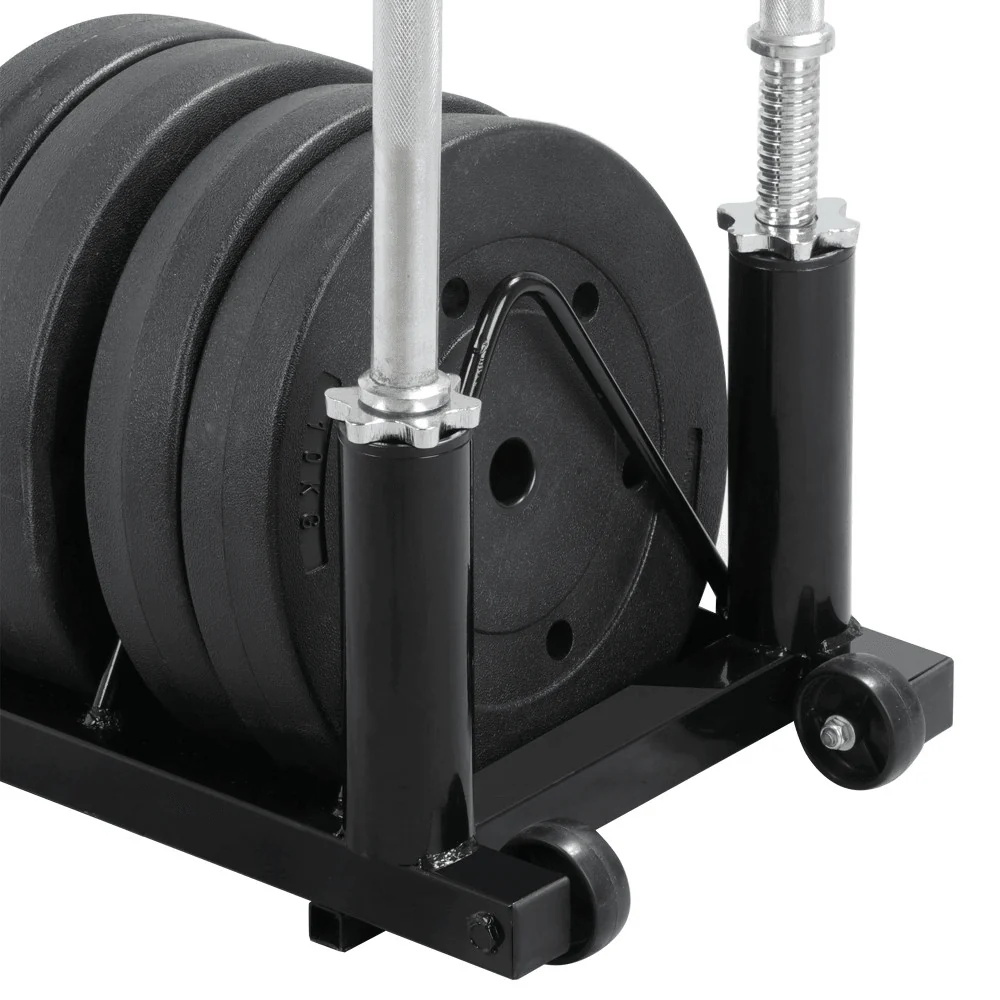 Yaheetech Horizontal Plate and Olympic Bar Rack - Image 5