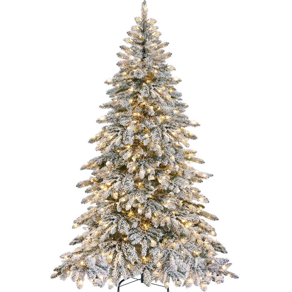 Prelit Slim Fir Christmas Tree with Warm LED Lights - Image 2