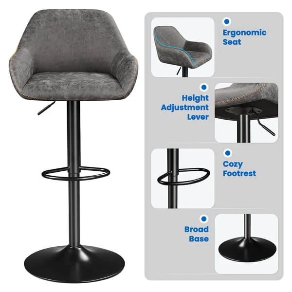Yaheetech PU Leather Swivel Counter Height Barstools - Image 5