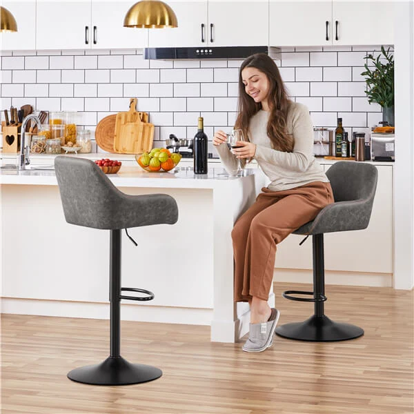 Yaheetech PU Leather Swivel Counter Height Barstools - Image 8
