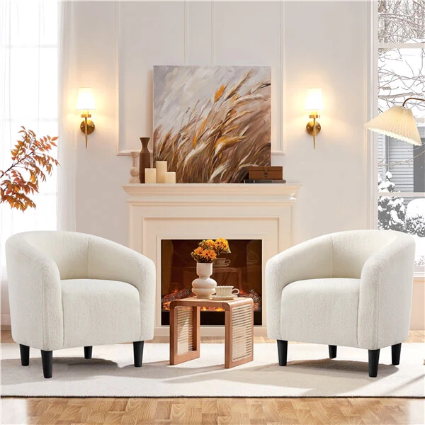 Set of 2 Boucle Club Chair - Image 4