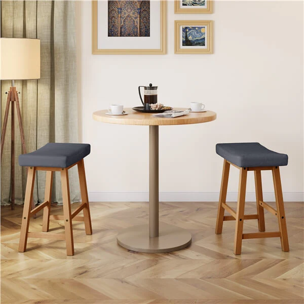 Set of 2 Farmhouse Counter Height Bar Stools - Image 2