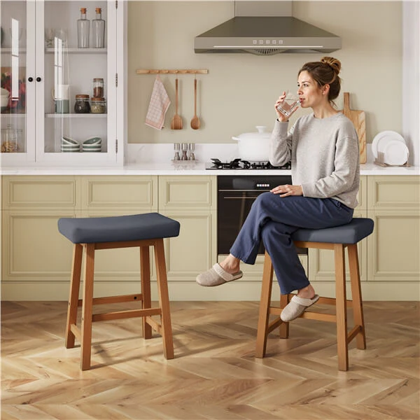 Set of 2 Farmhouse Counter Height Bar Stools - Image 3