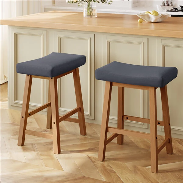 Set of 2 Farmhouse Counter Height Bar Stools - Image 5
