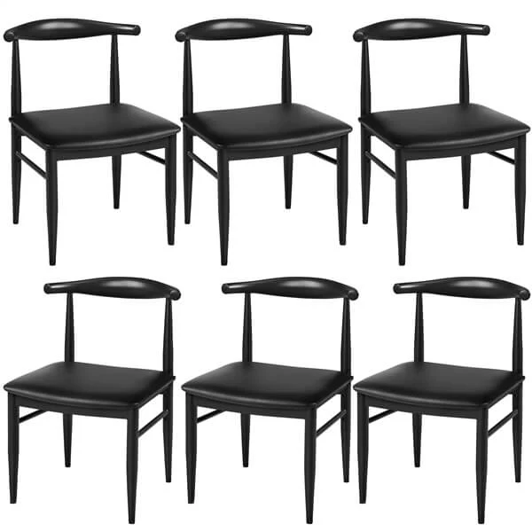 Set of 2 PU Leather Dining Chairs Armless Kitchen Chairs - Image 10