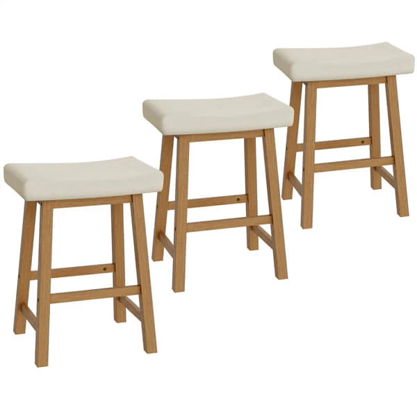 Set of 3 Farmhouse Counter Height Bar Stools