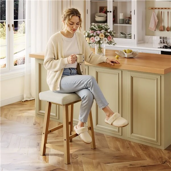 Set of 3 Farmhouse Counter Height Bar Stools - Image 2