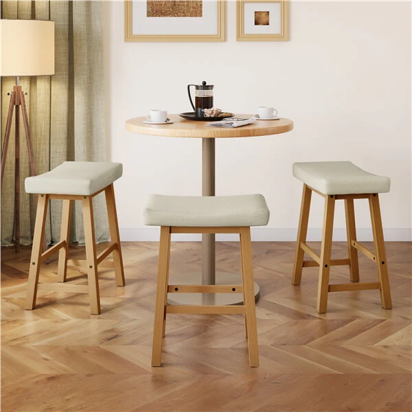 Set of 3 Farmhouse Counter Height Bar Stools - Image 4