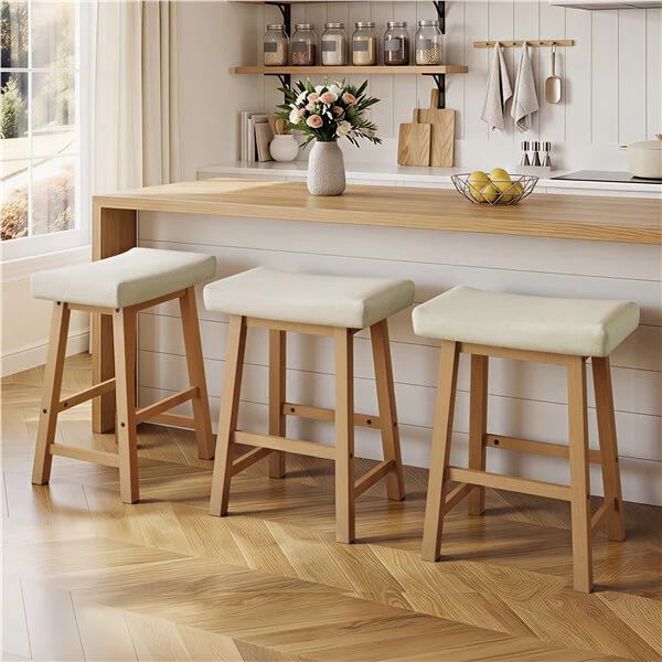 Set of 3 Farmhouse Counter Height Bar Stools - Image 5