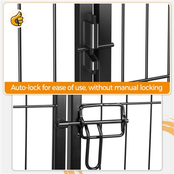 Yaheete 24″ Tall 6-Panel Metal Dog Playpen with Door - Image 7