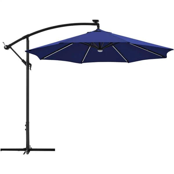 Yaheetech 10 FT Solar Powered LED Patio Umbrella Outdoor Cantilever Umbrella - Image 3