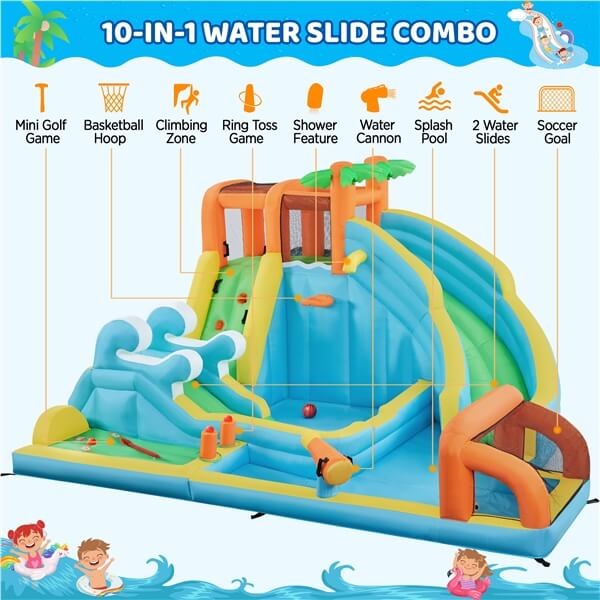 Yaheetech 10 in 1 Inflatable Water Slide - Image 7