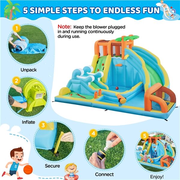 Yaheetech 10 in 1 Inflatable Water Slide - Image 8