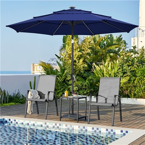Yaheetech 10ft 3-Tier Solar Patio Umbrella - Image 11